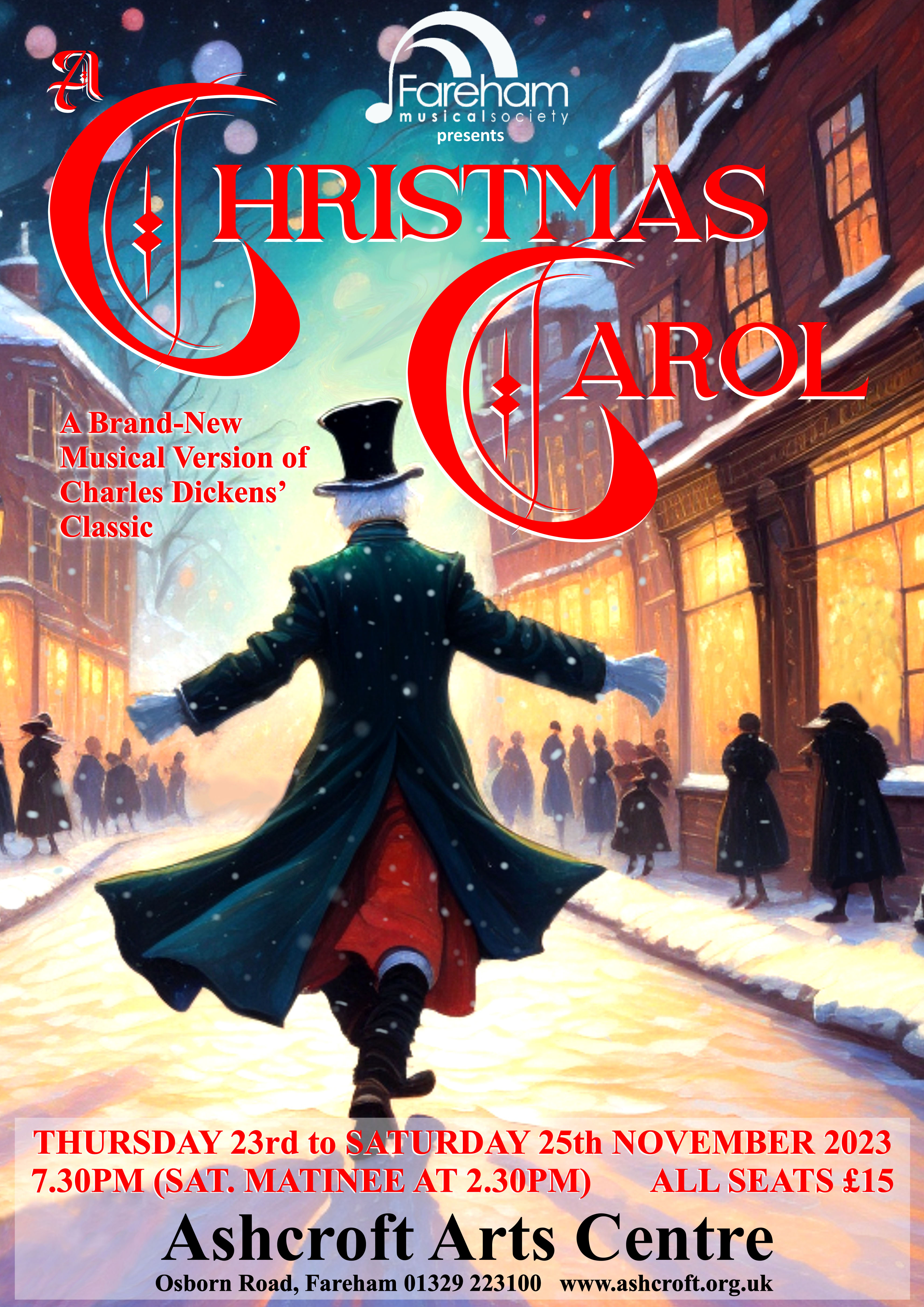 A poster showing Ebenezer Scrooge in A Christmas Carol